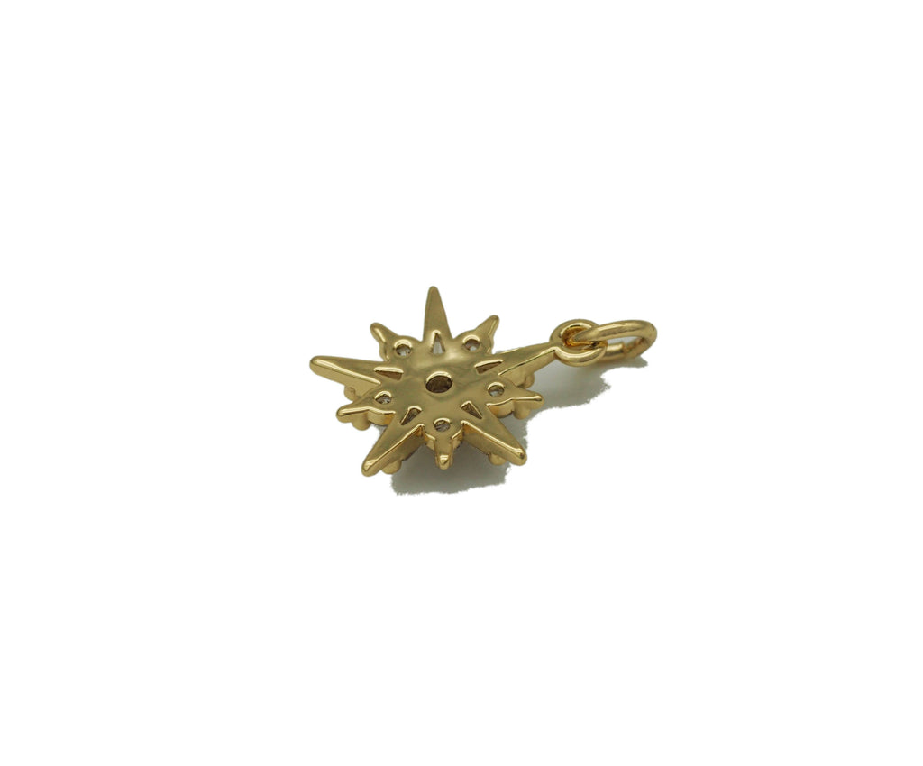 Baguette CZ Dainty Star Charm, Sku#Y711