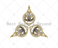 Dual CZ Micro Pave Evil Eye Charm,  Sku#L515