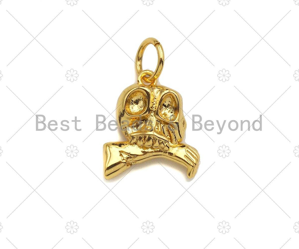 CZ Micro Pave Zombie Pendant/Charm, Hallowen Skull Charm, Hallowen Zombie Charm, Cubic Zirconia Pave Charm, mm, sku#Y294
