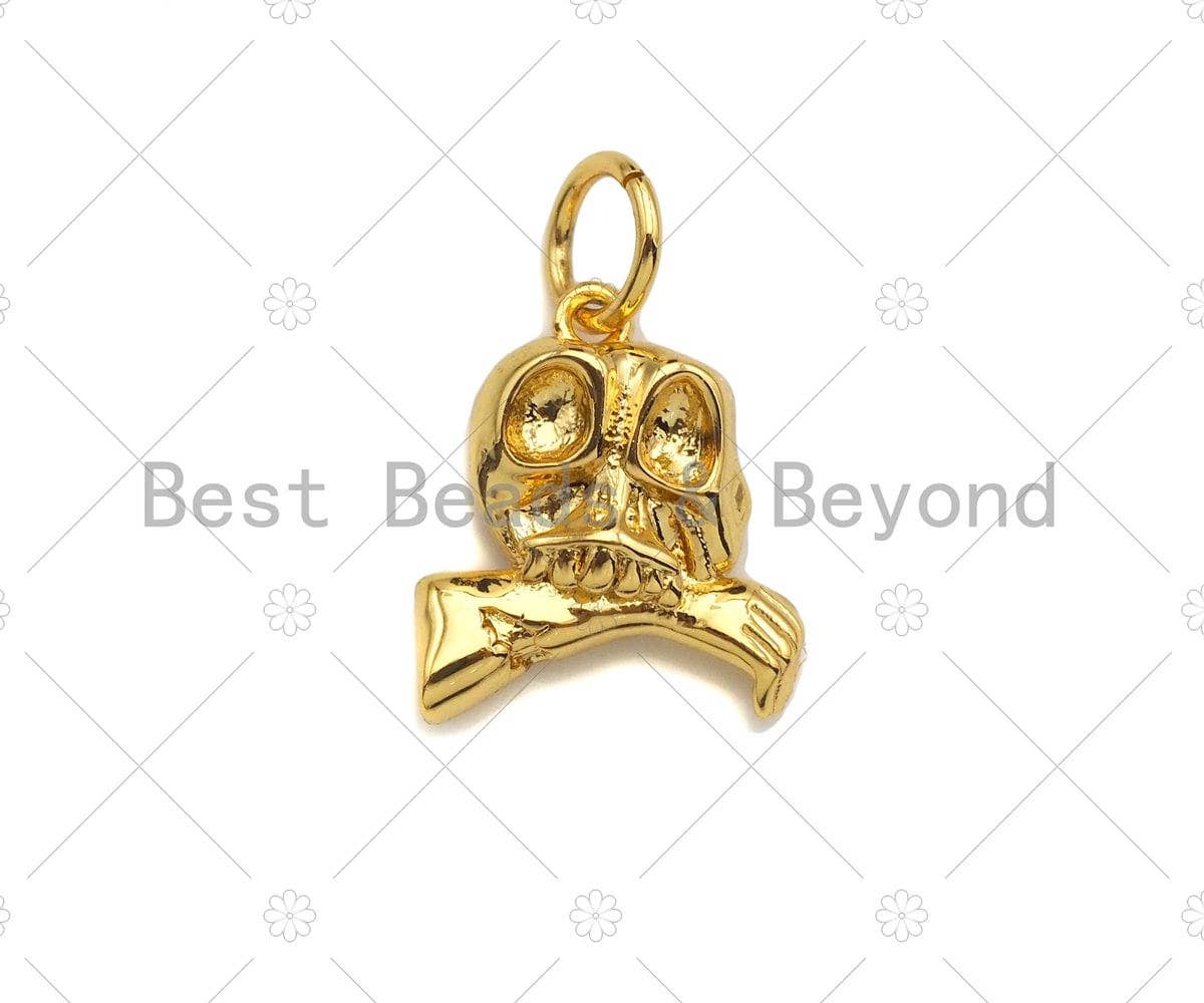 CZ Micro Pave Zombie Pendant/Charm, Hallowen Skull Charm, Hallowen Zombie Charm, Cubic Zirconia Pave Charm, mm, sku#Y294