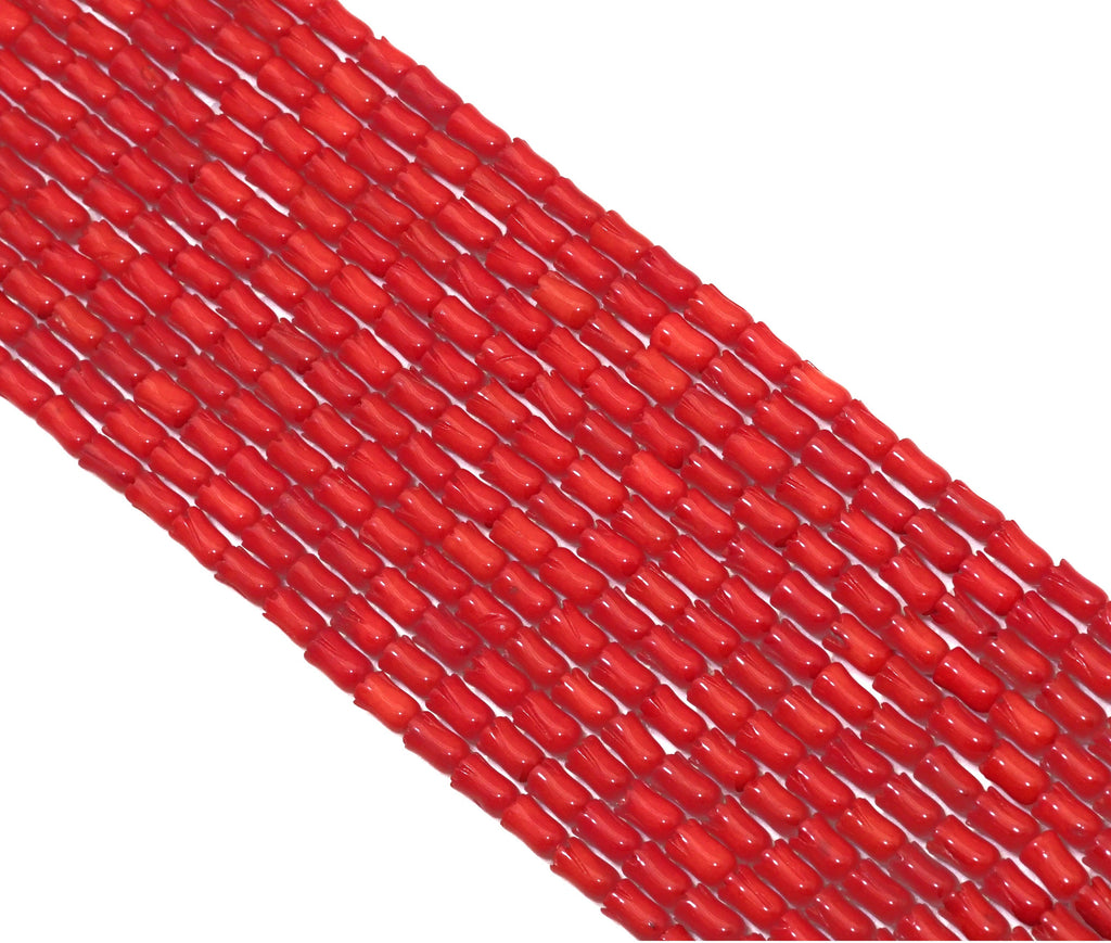 High Quality Red Coral Tulip Beads, 5x8mm, Sku#U1493