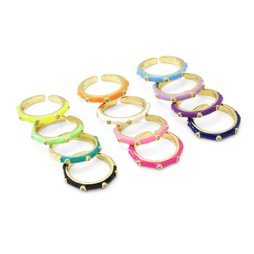 Colorful Enamel Round Stackable Ring, SKU#X264