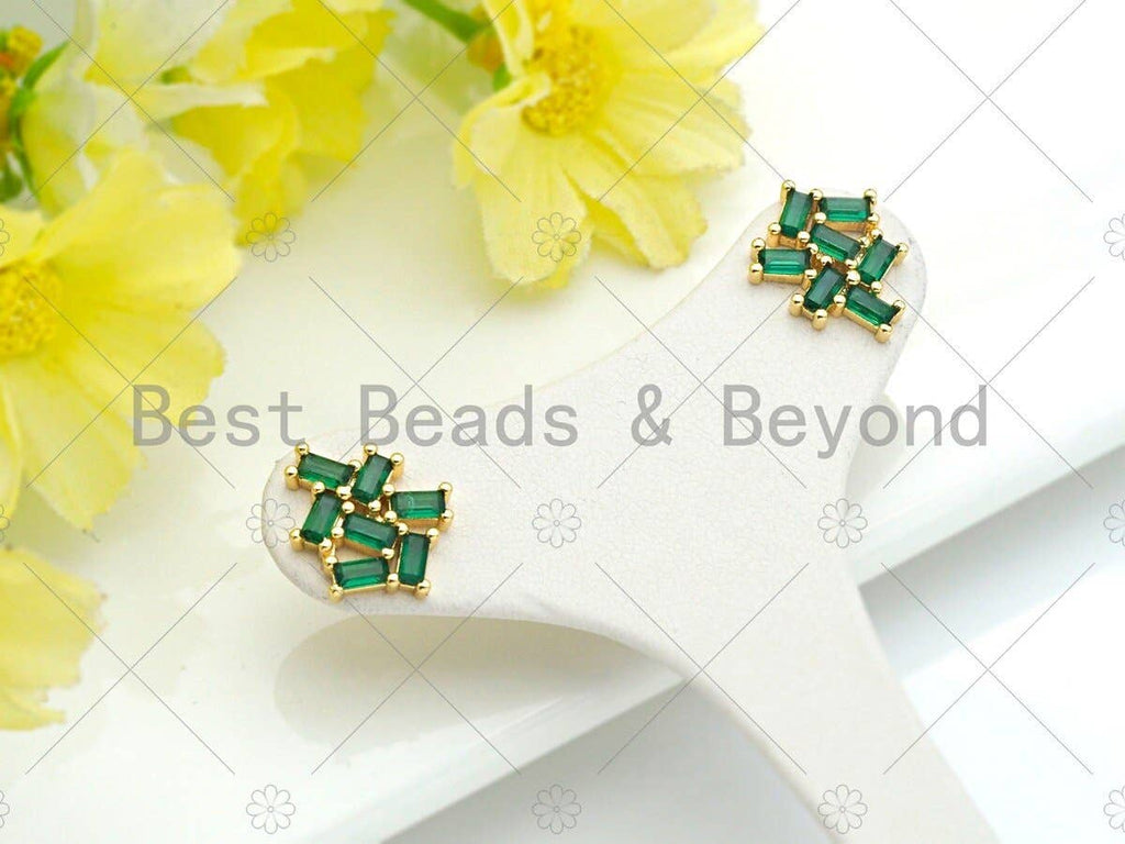 Baguette CZ Cluster Earrrings,sku#ML08
