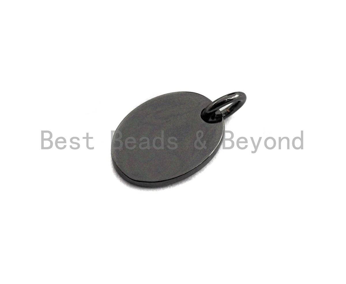 Colorful Enamel Cross On Oval Pendant,CZ Micro Pave Oil Drop pendant,Enamel pendant,Enamel Jewelry,9x12mm,sku#Z520