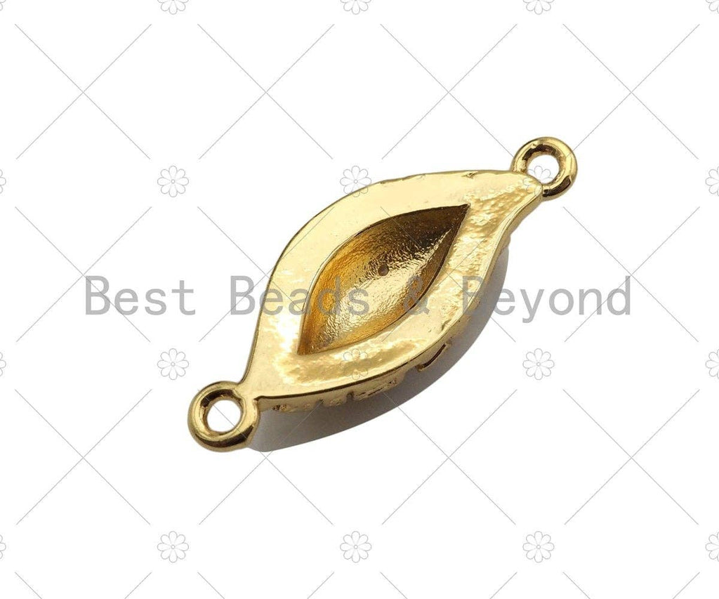 Micro Pave CZ 18k Dainty Gold  CZ Hollow Out Connetor, Dainty Connetor, Gold/Silver Pendant, Bracelet Necklace Connector, 9x22mm, Sku#Y390