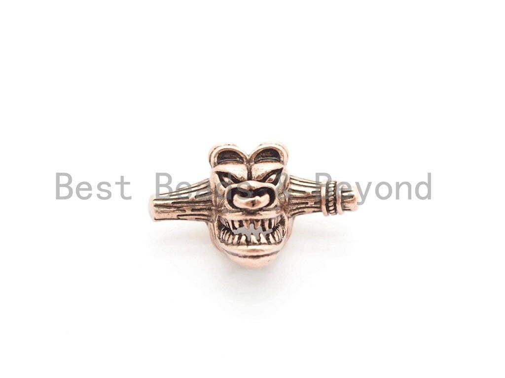 Antique Tauren Bead, Bull Evil Skull Bead, Antique skull Charms, Men's Bracelet Beads, 29mm, 1pc, sku#Y133