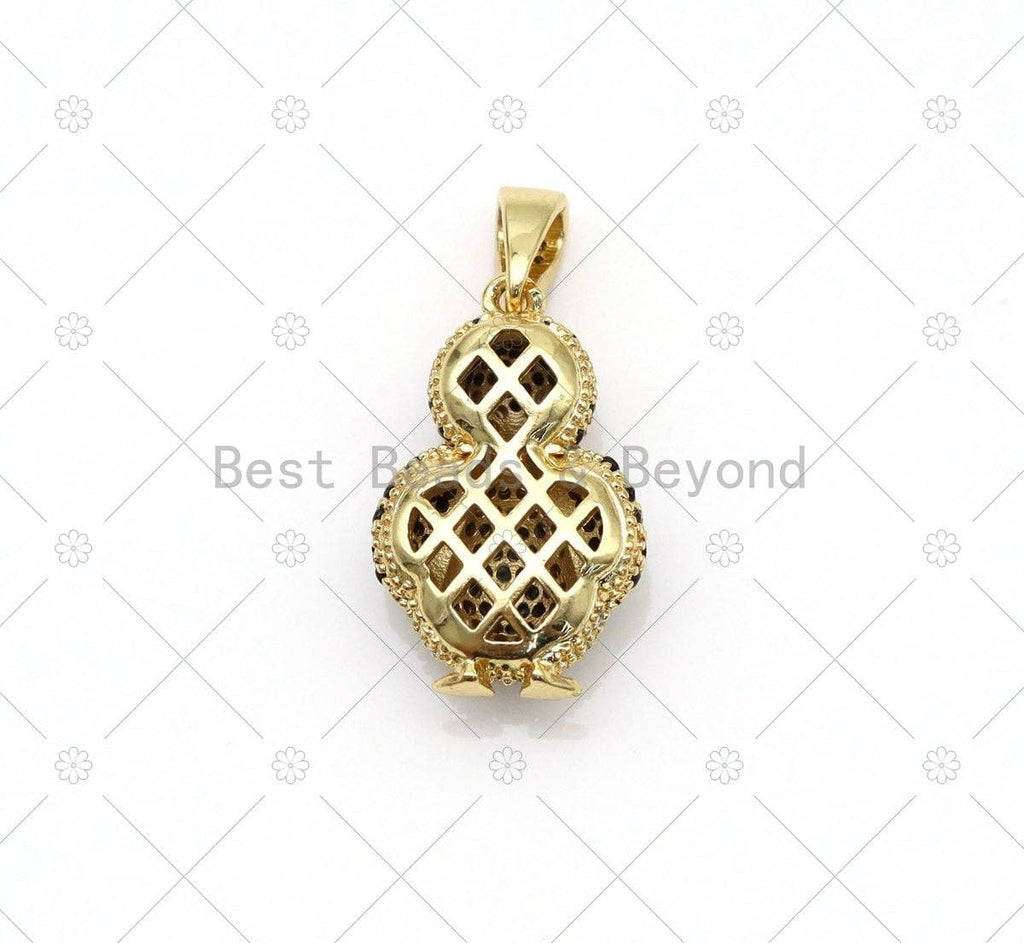 CZ Micro Pave 3D Penguin Shape Pendant, 18K Gold Filled Penguin Charm, Necklace Bracelet Charm Pendant, Sku#LD165
