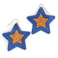 Glitter Star Gameday Blue-Orange Earrings