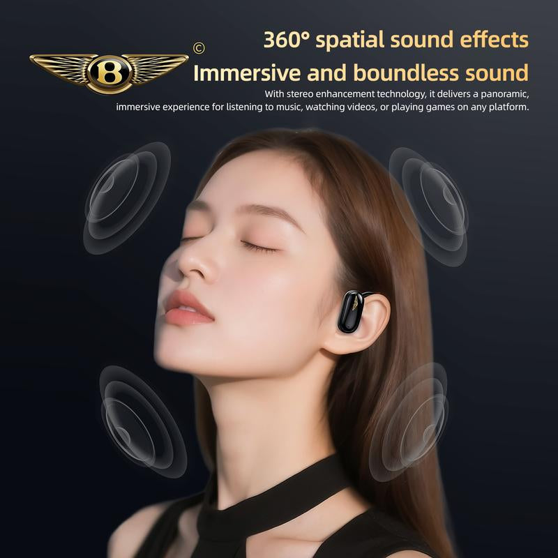 Bentley Bluetooth 6.0 Headphones Open-Ear Waterproof Wireless Hi-Fi Audio with Noise Cancellation & Sporty Design Ideal for Office Sports Study and Audio Calls Gift Box Packaging