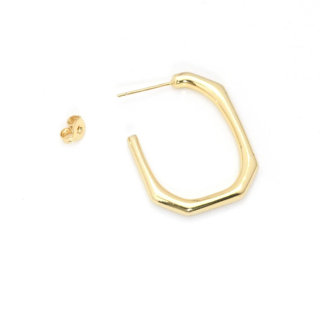 Gold Rectangle Geometry  Earrings, Sku#Y784