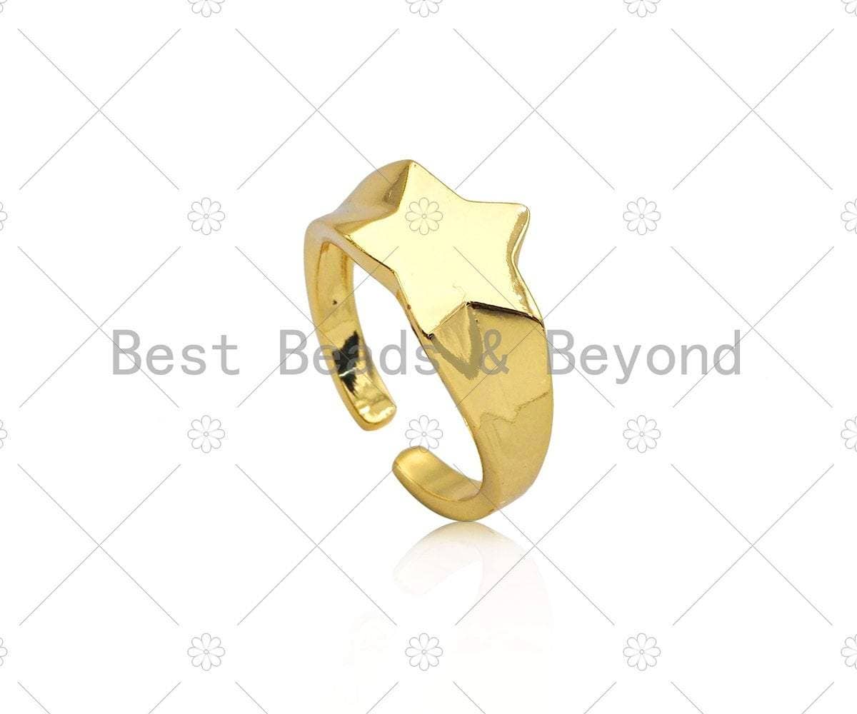 Gold Five Star Signet Ring, Sku#X199