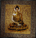 Yellow Buddha Meditation Batik Tapestry Yoga Wall Decor