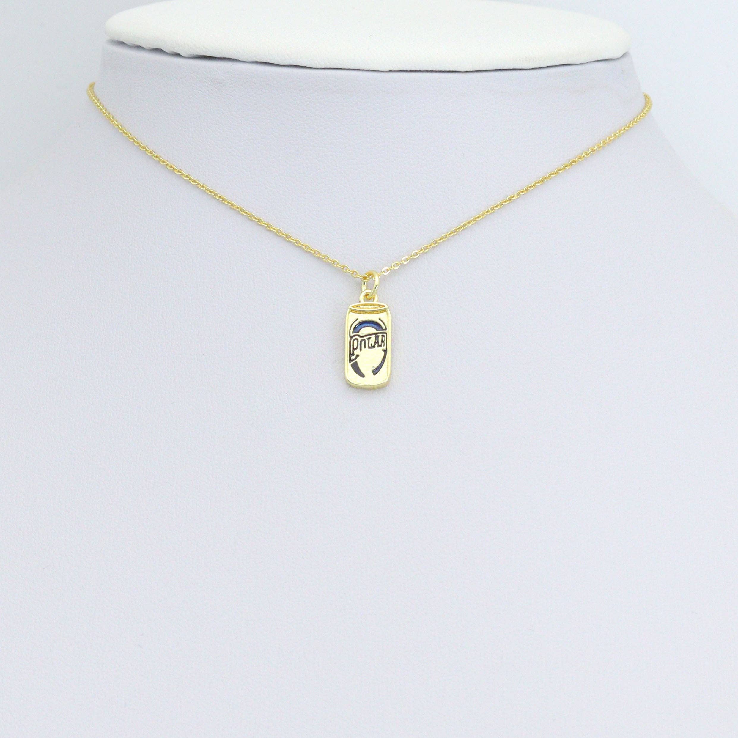 Gold Enamel Polar Can Charm Pendant,Sku#LD729