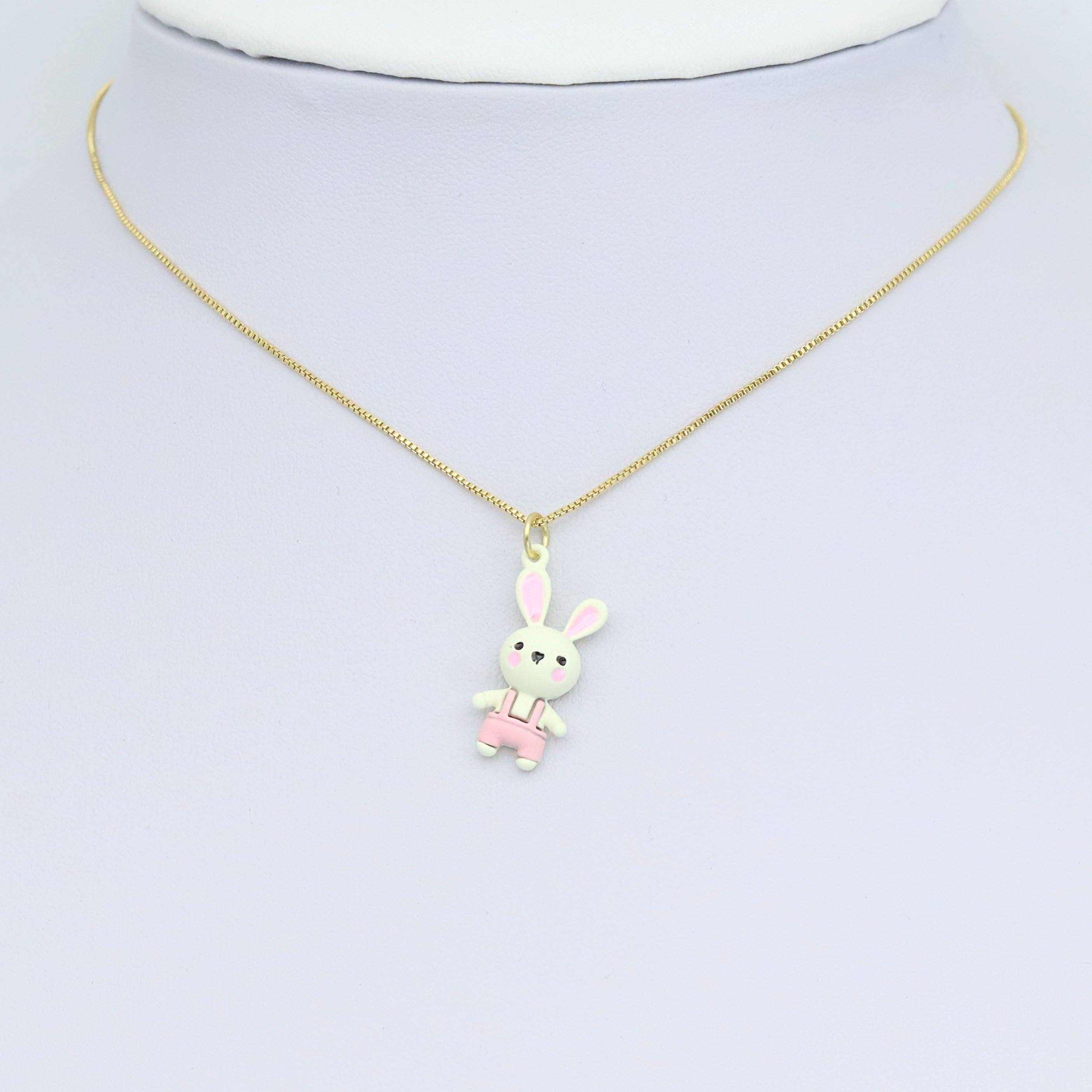 Colorful Enamel Easter Bunny Charm Pendant, Sku#Y1008