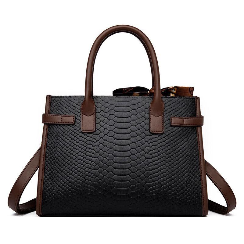 Sac à main Serpent Luxe en peau de serpent - Sac de travail élégant en cuir pour femmes stylées