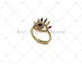 CZ Evil Eye Gold Filled Open Ring, Sku#JL67