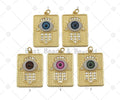CZ Hamsa Hand with Enamel Evil Eye Charm,Sku#Y562