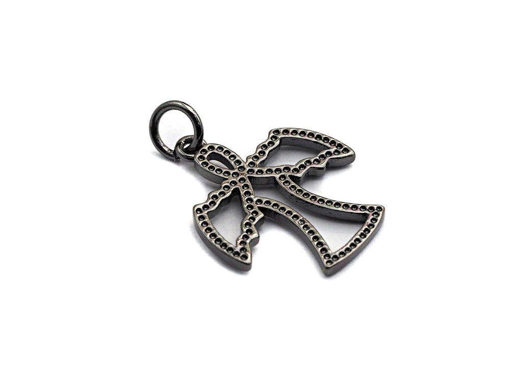 Dove Bird Pendant/Charm, Eagle Cubic Zirconia Pendant, Silver/Gold/Black/Rose Gold Tone,16x19mm,Sku#Z579