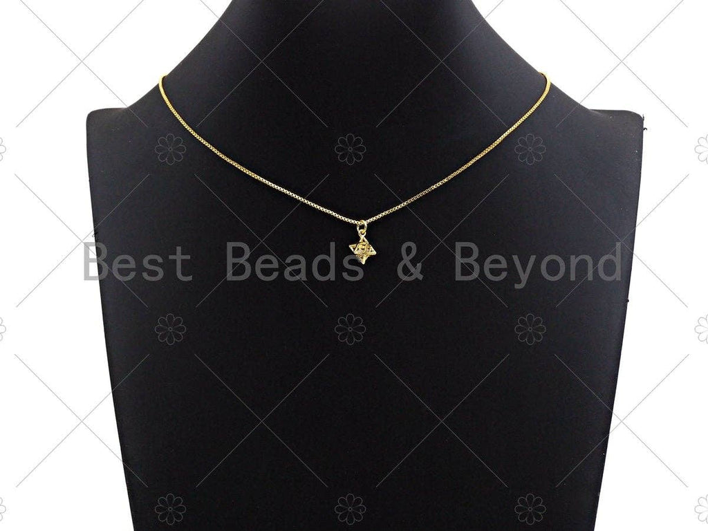 3D Gold Star With Big CZ Charms, Star Cage Pendant, Star Cage Necklace Bracelet Charms, 10x12mm, Sku#Y272