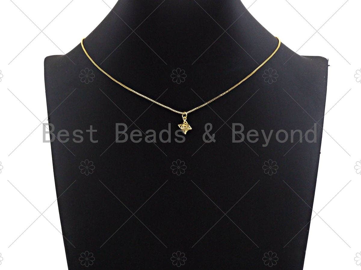 3D Gold Star With Big CZ Charms, Star Cage Pendant, Star Cage Necklace Bracelet Charms, 10x12mm, Sku#Y272