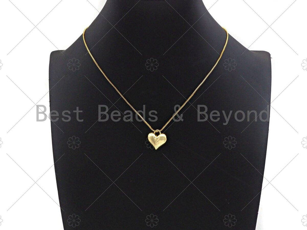 Plain Gold Puffy Heart Shape Charm/Pendant, Heart Shape Charm, SKU#Y325
