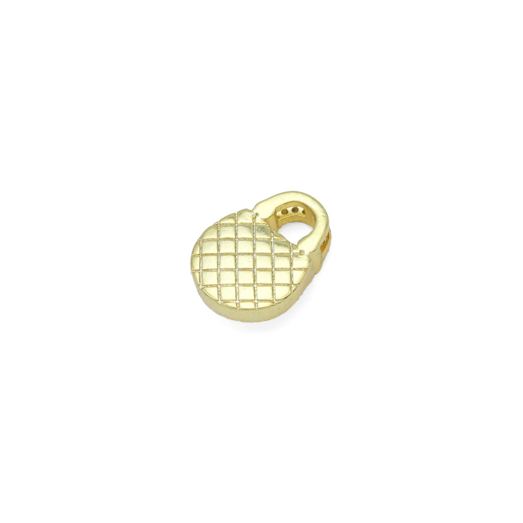 CZ Pave Mother of Pearl Heart Purse Charm Pendant, Sku#WL16