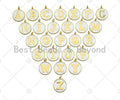 New Trendy White Gold Enamel Initials Letter Charm/Pendant, Enamel Initial Alphabet Letters, Custom Naming Pendants, 25mm,sku#ML32