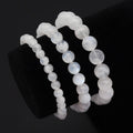 Genuine Blue Moonstone Round Stretchy Bracelet, Sku#U1762