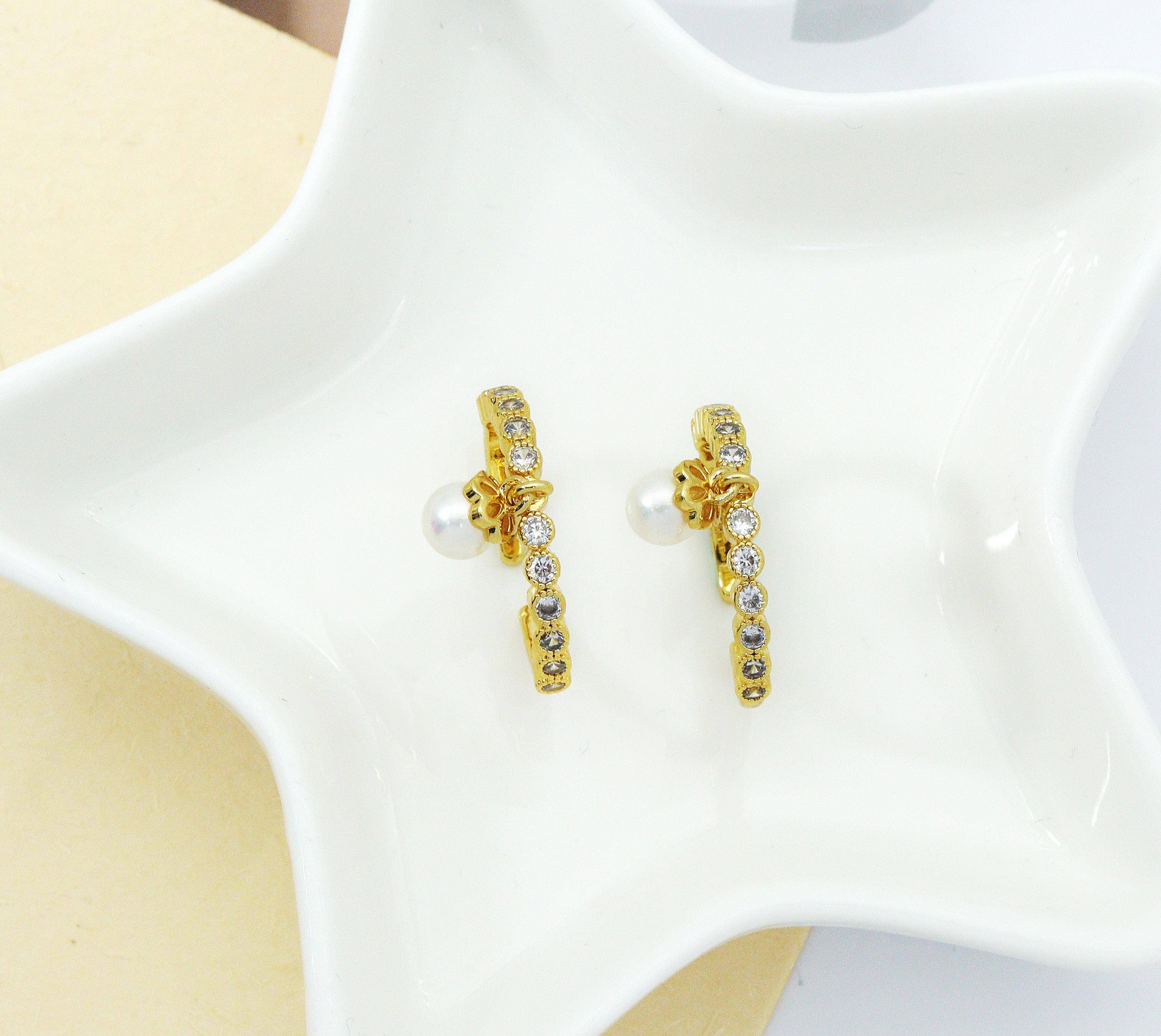 CZ Round Pearl Adjustable Ring, Sku#LD261