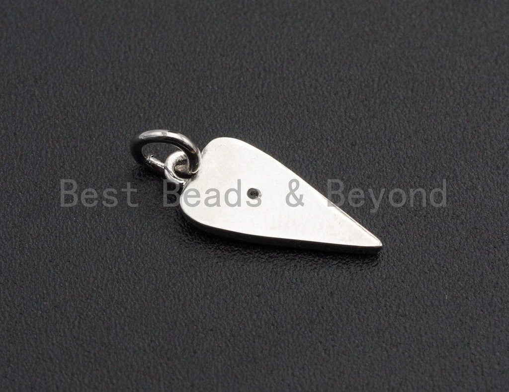 Clear CZ Micro Pave Evil Eye On Carrot Shaped Pendant/Charm, Carrot Cubic Zirconia Pendant Charm, 7x16mm,sku#Z589