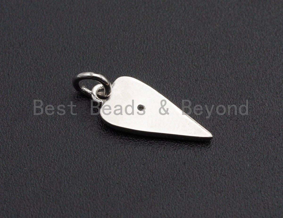 Clear CZ Micro Pave Evil Eye On Carrot Shaped Pendant/Charm, Carrot Cubic Zirconia Pendant Charm, 7x16mm,sku#Z589