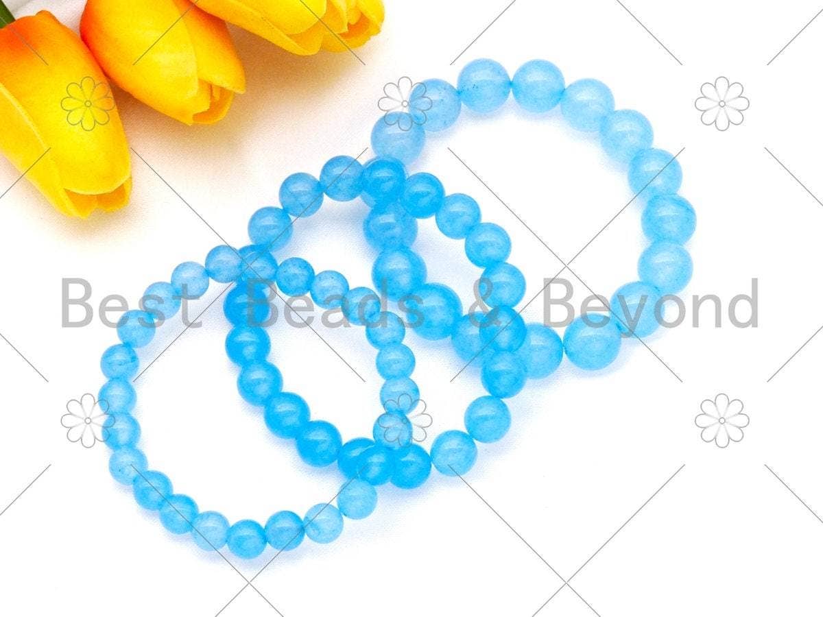Natural Pink/Lilac/Purple/Orange/Lime/Blue Stretchy Bracelet