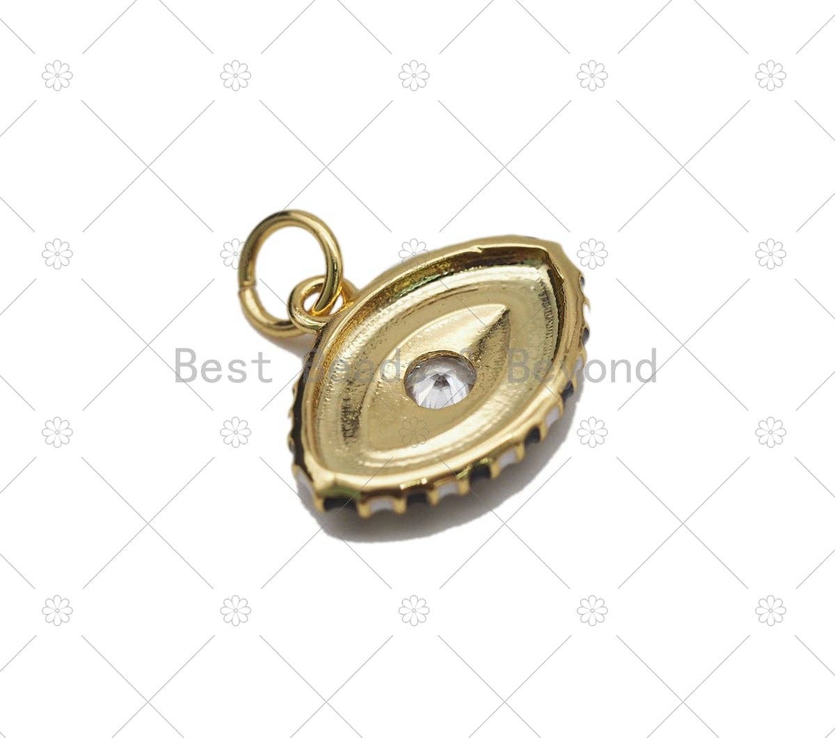 CZ Enamel Evil Eye Charm, Sku#Y563