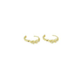 CZ Gold Dainty Flower Huggie Earrings, Sku#ZX178