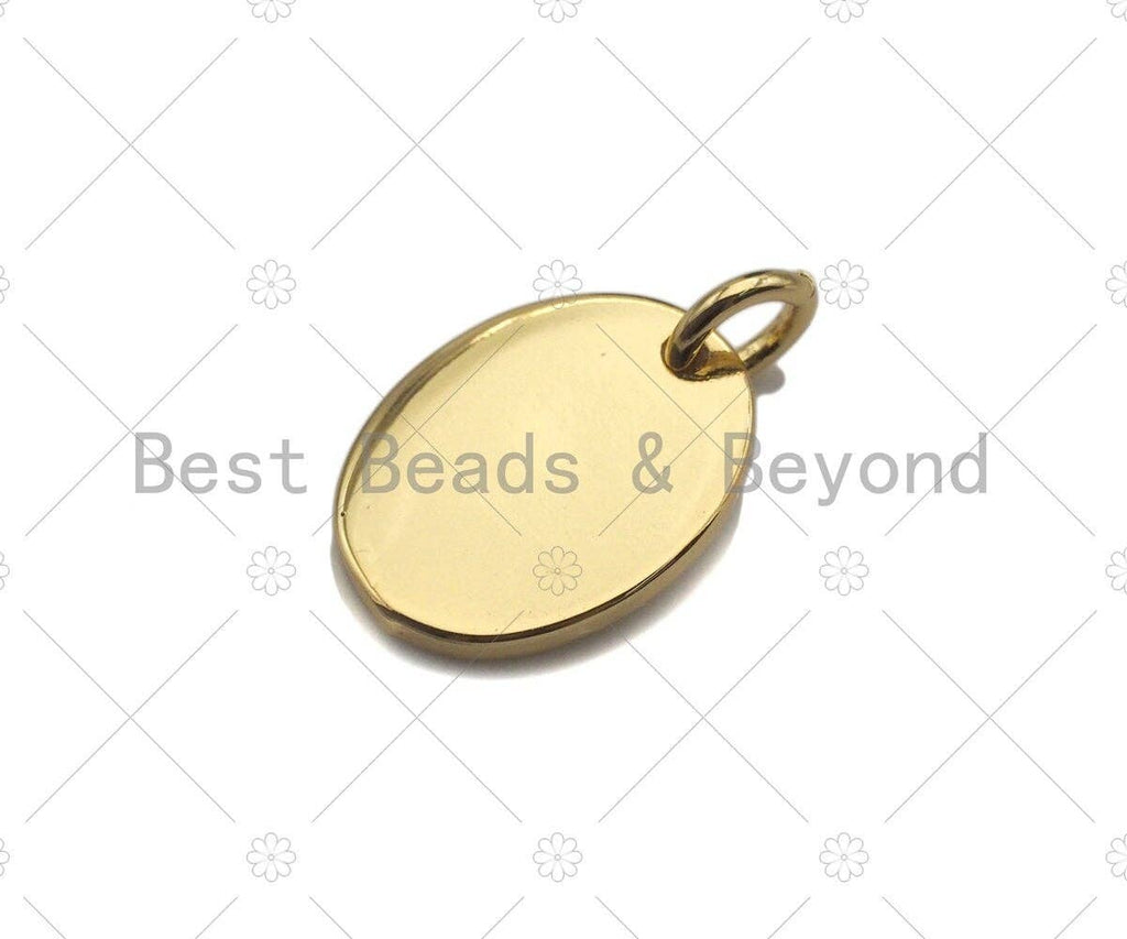 White Enamel Cresent Moon On Oval Pendant,sku#Z1236