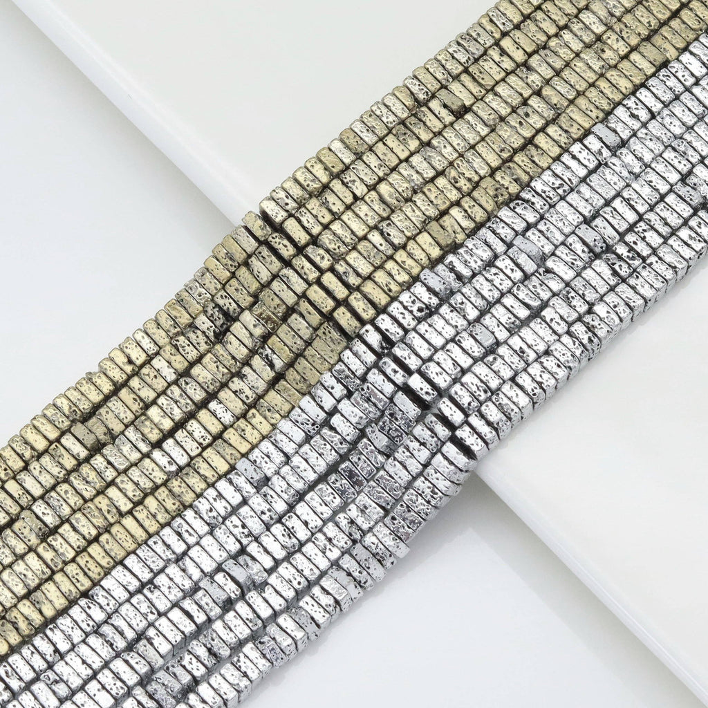 2x4mm Matt Hematite Square Beads, Sku#S160