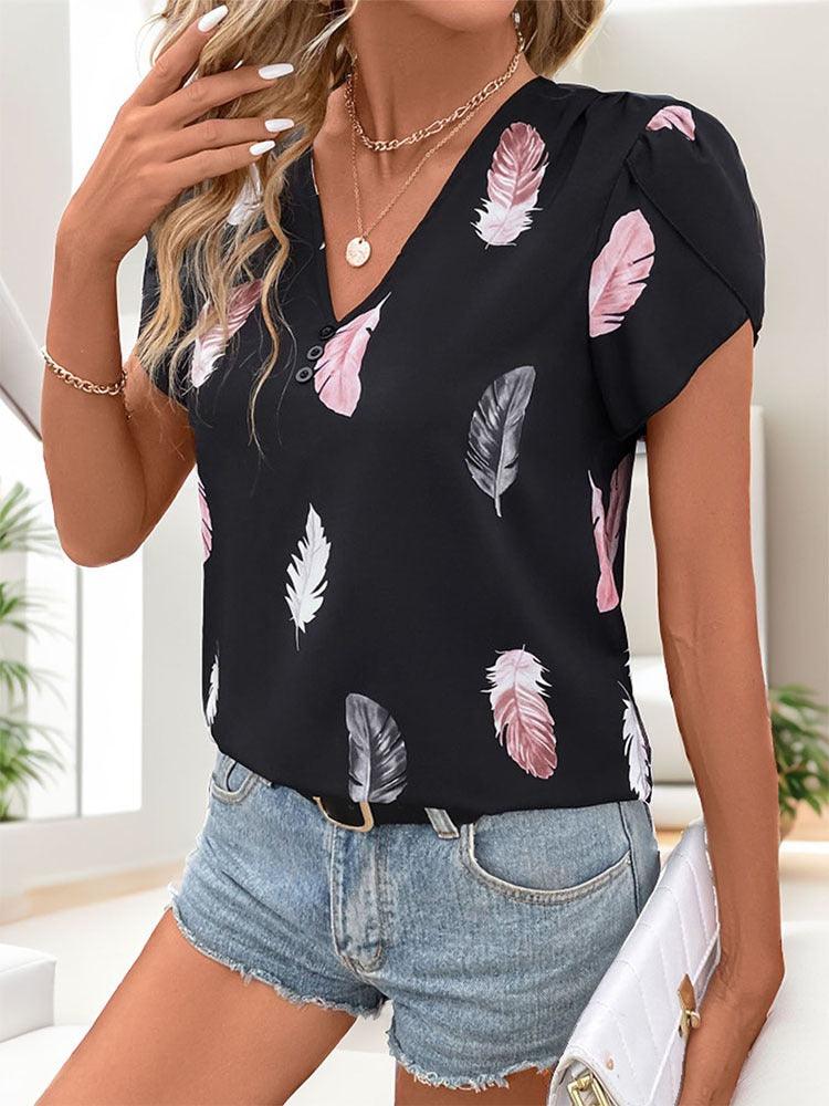 Haut imprimé plumes de cowgirl | Parfait pour un style cowgirl décontracté
