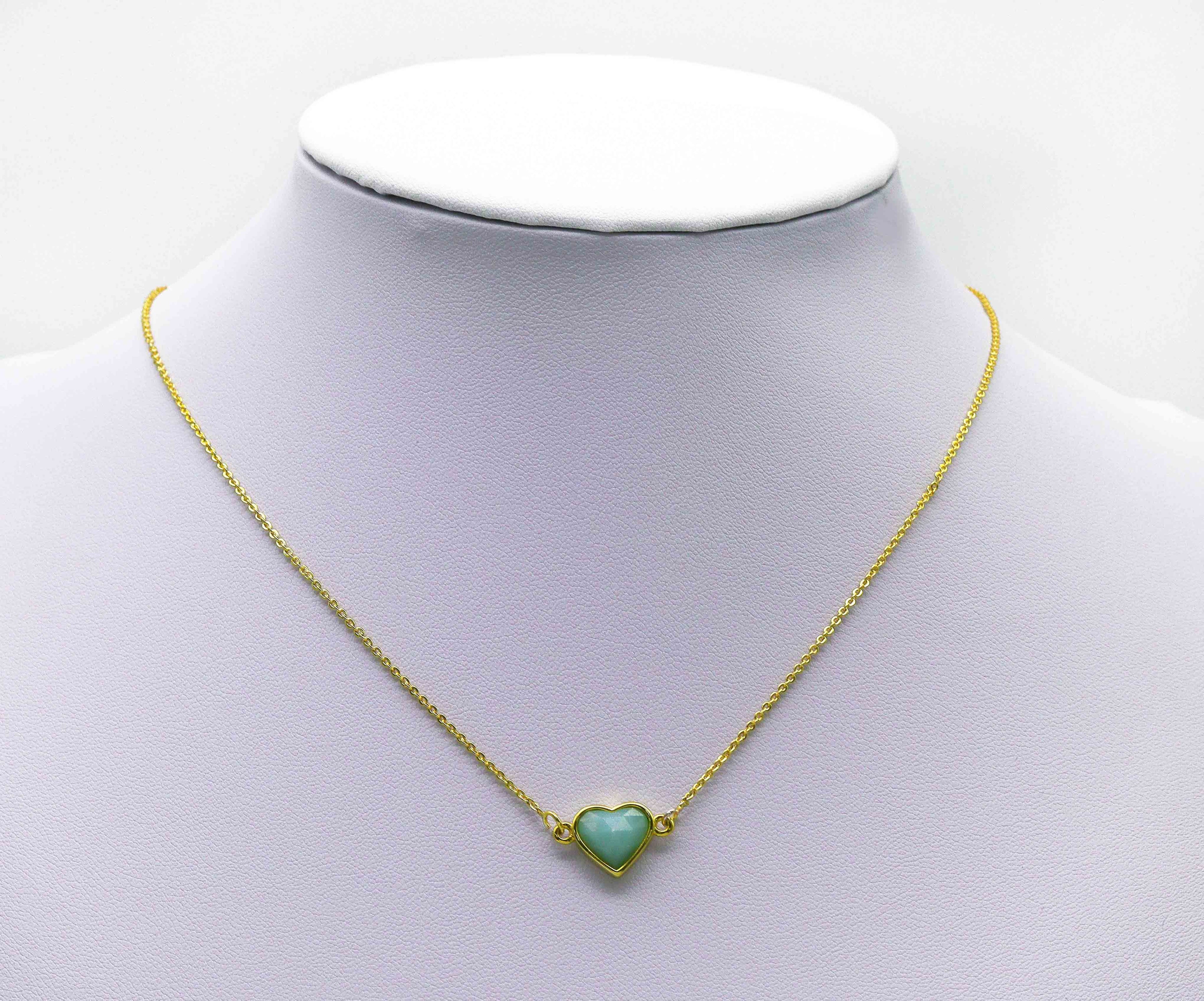 Gold Gemstone Heart Connector, Sku#LY16