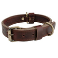 Collier en cuir Boston Leather Goods Collier pour chien robuste pour petits chiens, chiens de taille moyenne ou grands chiens (Taille M (14 po - 18 po) 1 po de large)