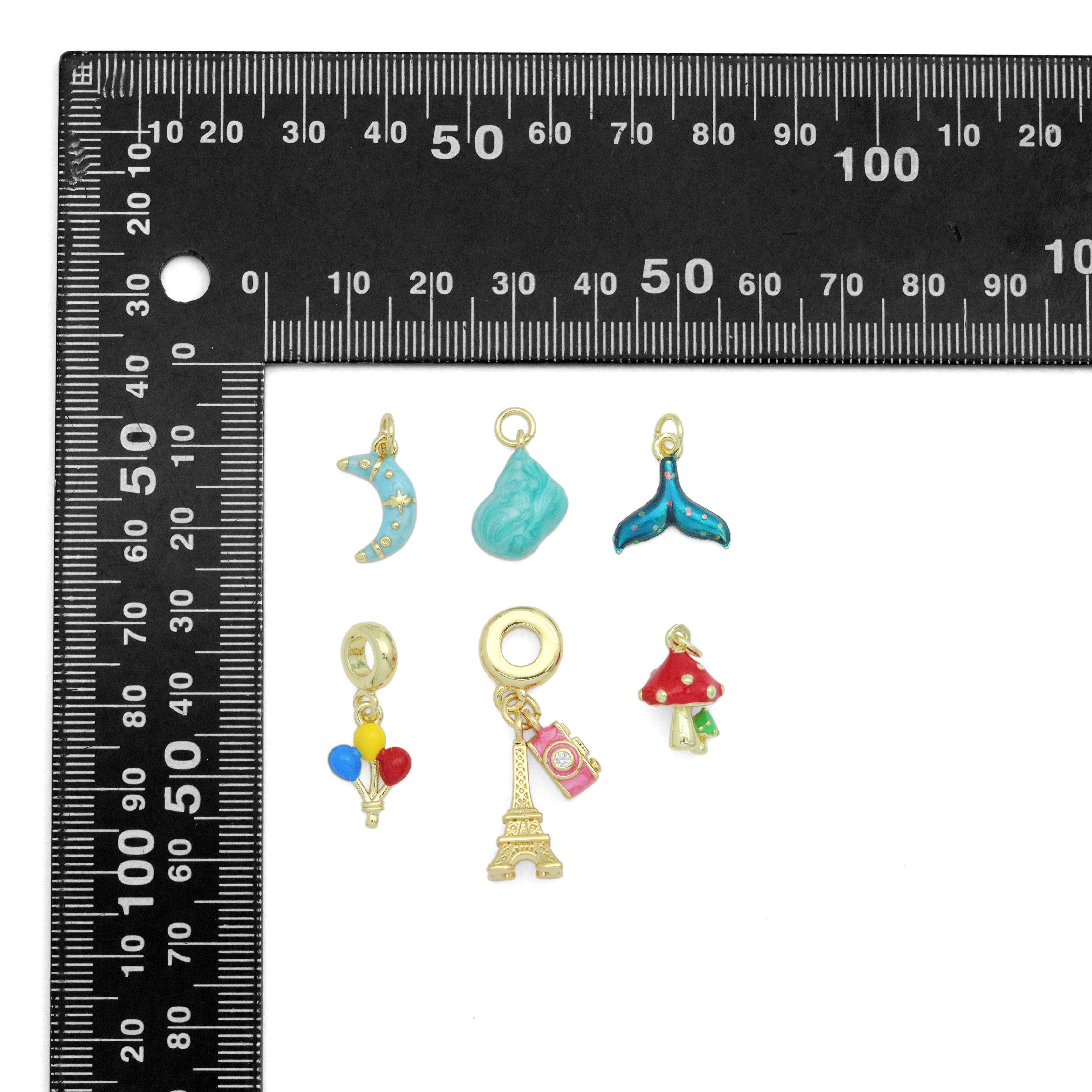 Moon Balloon Eiffel Tower Camera Mushroom Charm sku#LD735
