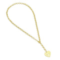 Gold Rolo Chain Heart Pendant Necklace, Sku#EF530