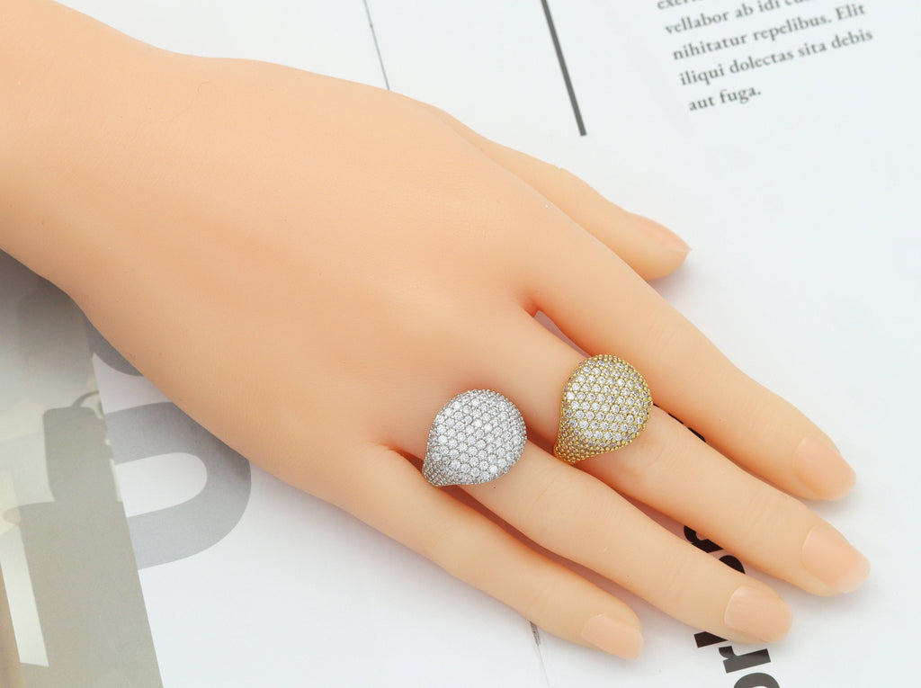 CZ Oval Adjustable Ring, Sku#B188