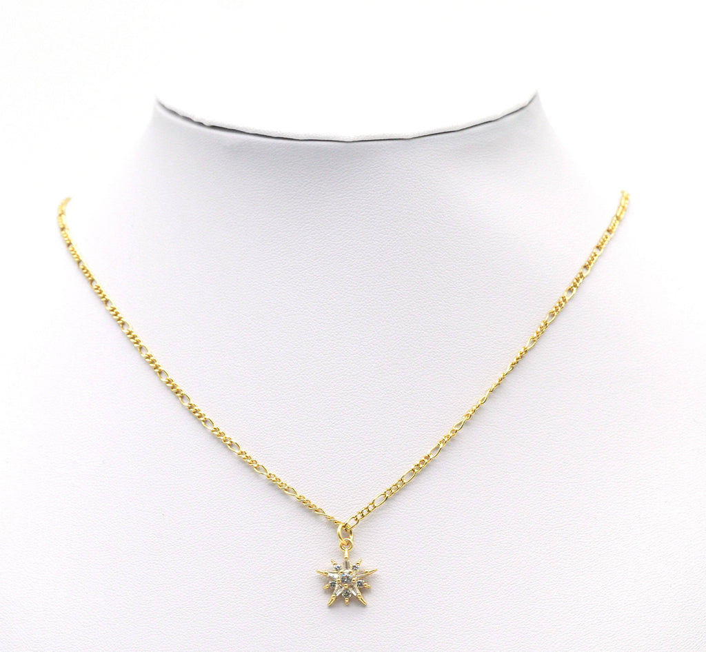 Baguette CZ Dainty Star Charm, Sku#Y711