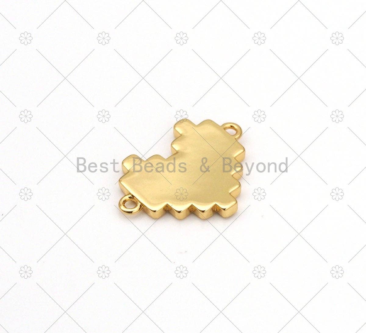 Enamel Colorful Rainbow Heart Shape Connector, 18K Gold Filled Heart Connector, Necklace Bracelet Connector,13x17.5mm,Sku#Y535