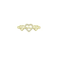Triple Electrical Heart Charm connector, Sku#LK1064