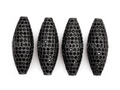 Black CZ Pave On Black Micro Pave Long Oval Spacer Beads with Black Crystal for Bracelet/Necklace, Cubic Zirconia Beads, 28x10mm, sku#N44