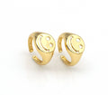 Star Eye Smiley Face Gold Filled Brass Signet Ring, sku#LD153C