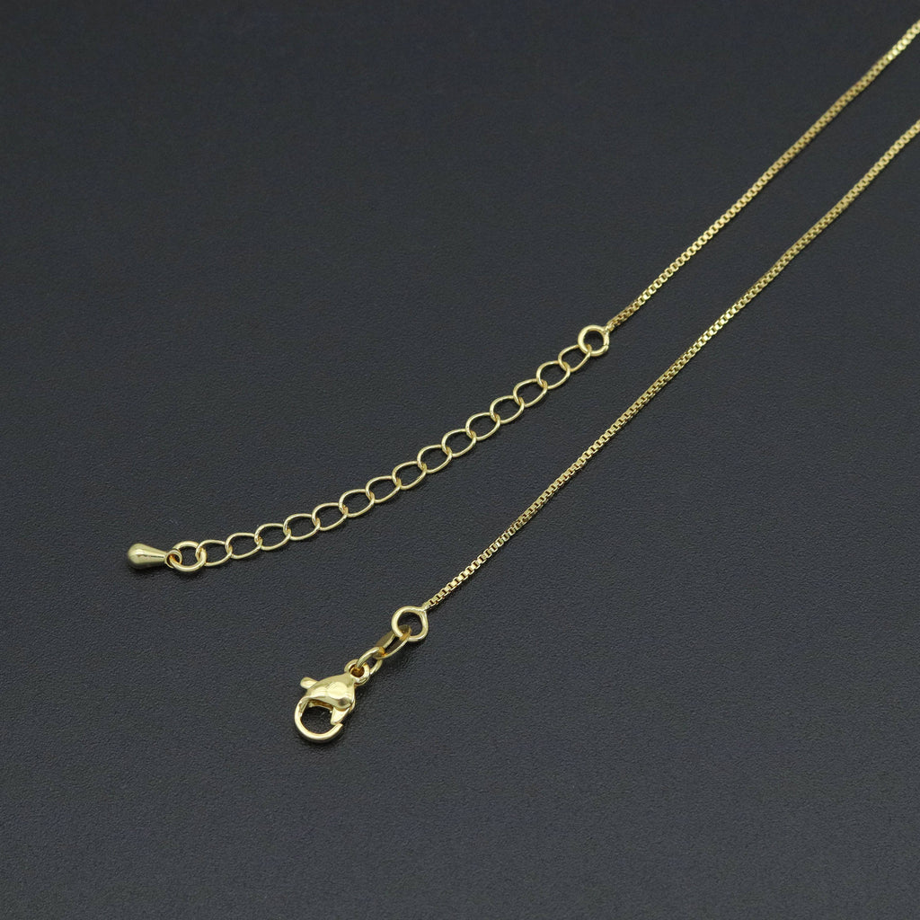 0.8mm/1mm Thin Gold Finished Box Chain Necklace, sku#JD07