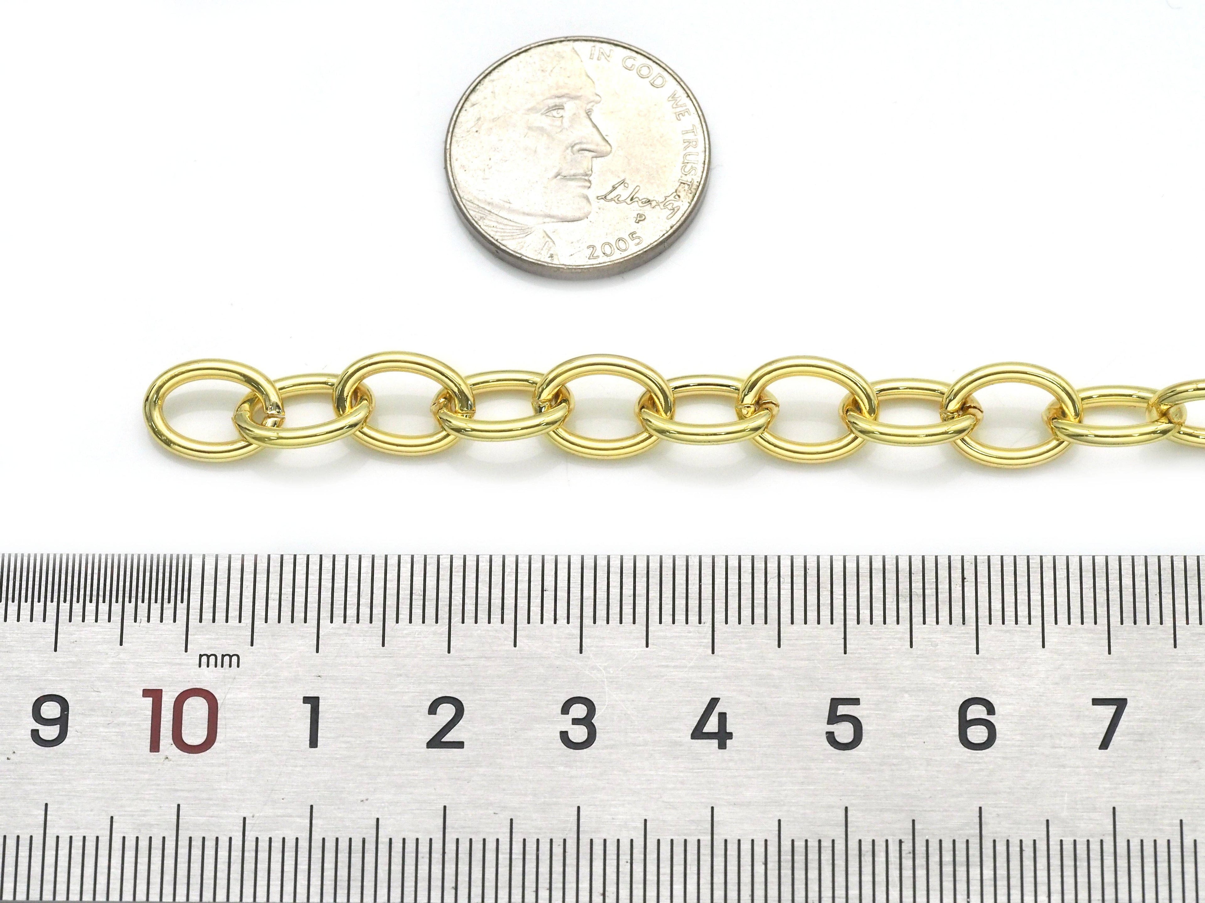 Gold Oval Link Chain by Yard/Necklace,sku#LD371/LD19