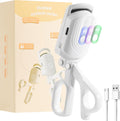 Docolor Heated Eyelash Curler Fast Heat up within 10S, 24 Hours Long Lasting Electric Eyelash Curler 3 Temperature Modes with USB Rechargeable Safe Lash Curler Quick Natural Curling Eye Lashes